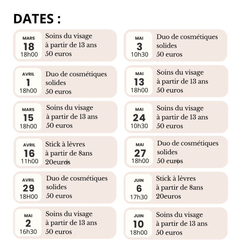 Dates des prochains ateliers de Si les plantes...